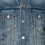 Áo Khoác Balenciaga Blue Denim Front Pocket Long Sleeve Jacket - Blue