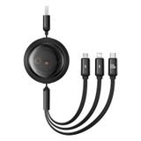 Cáp Sạc Đa Năng Baseus Free2Draw Retractable Crystal Fast Charging Data Cable USB to M+L+C 100W
