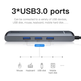 Hub chuyển Baseus Mechanical Eye 6 in 1 Smart Hub cho Smartphone/ Laptop/ Macbook (Type C to 3x USB 3.0, HDMI 4K, LAN RJ-45, Type C PD Expansion Smart Dock)