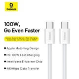 Cáp Sạc Nhanh Baseus Superior Series 2 Fast Charging Data Cable Type-C to Type-C 100W
