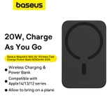 Sạc Dự Phòng Không Dây OS-Baseus Magnetic Mini Air Wireless Fast Charge Power Bank 6000mAh 20W (Kèm cáp C to C, 20V-3A, 30cm)
