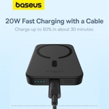Sạc Dự Phòng Không Dây OS-Baseus Magnetic Mini Air Wireless Fast Charge Power Bank 6000mAh 20W (Kèm cáp C to C, 20V-3A, 30cm)