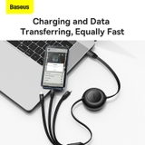 Cáp Sạc Dây Rút Baseus Bright Mirror 2 | Type-C to M+L+C, Dây Rút Tự Động, Sạc Nhanh 100W