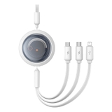 Cáp sạc Đa Năng Baseus Free2Draw Retractable Crystal Fast Charging Data Cable USB to M+L+C 3.5A