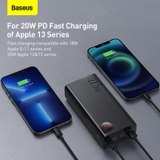 Sạc Dự Phòng OS-Baseus Adaman Digital Display Fast Charge Power Bank 40000mAh 22.5W Black (Kèm cáp USB to C 30cm)