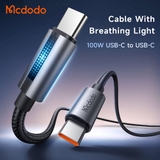Cáp Sạc Nhanh Mcdodo Type-C to Type-C 100W Cable With Breathing Light