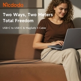 Cáp Sạc Mcdodo Luma 2 In 1 Type-C to Type-C & Magsafe3 | 240W/140W, Chiều Dài 2m
