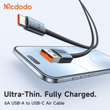 Cáp Sạc Nhanh Mcdodo Luma Slim Cable USB to Type-C 6A | Dây Dù Siêu Bền, Có Đèn LED