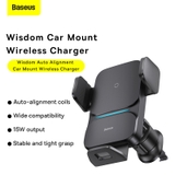 Bộ Đế Giữ Điện Thoại Baseus Wisdom Auto Alignment Car Mount Wireless Charger（QI 15W)