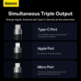 Cáp sạc nhiều đầu Baseus StarSpeed 1-for-3 Fast Charging Data Cable USB to M+L+C 3.5A 1.2m