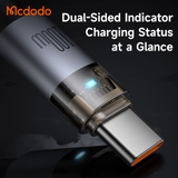 Cáp Sạc Nhanh Mcdodo Type-C to Type-C 100W Transparent Cable with Charging Light