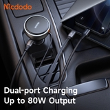 Tẩu Sạc Kèm Cáp Mcdodo FreeGo 80W Car Charger with Build-in Retractable Cable