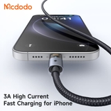 Cáp Sạc Mcdodo USB to iP 3A Transparent Cable with Charging Light