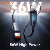 Cáp Sạc Nhanh Mcdodo Type-C to iP 36W Cable With Breathing Light