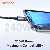 Cáp Sạc Mcdodo Luma 2 In 1 Type-C to Type-C & Magsafe3 | 240W/140W, Chiều Dài 2m