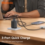 Cốc Sạc Nhanh Mcdodo Gana Mini 100W | 3 Cổng Sạc, Sạc Nhanh Laptop Điện Thoại, 2Type-C + USB