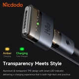 Cáp Sạc Mcdodo Luma 2 In 1 Type-C to Type-C & Magsafe3 | 240W/140W, Chiều Dài 2m