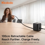 Trạm Sạc Mcdodo FreeGo Pro 100W | Kèm Cáp Tự Cuốn Type-C, Màn Hình LED Thông Minh, 3 Cổng Sạc