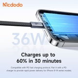 Cáp Sạc Mcdodo Cab Mage Type-C to Ln 36W | Tự Cuốn Gọn Nhẹ, Cáp Dẹt Từ Tính