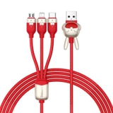 Cáp Sạc Nhiều Đầu Hình Con Giáp Tết 2023 Baseus Chinese Zodiac Series Fast Charging Data Cable (Year of the Rabbit) USB to M+L+C 3.5A