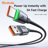 Cáp Sạc Mcdodo Cab Luma 3A USB to Type-C | Có Đèn LED Báo Sạc