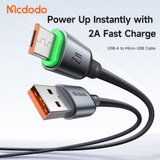 Cáp Sạc Mcdodo Cab Luma 2A USB to Micro | Có Đèn LED Báo Sạc