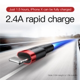 Cáp sạc nhanh, truyền dữ liệu tốc độ cao USB to iP Baseus Cafule Lightning cho iPhone/ iPad ( 2.4A, Sạc nhanh, Siêu bền)