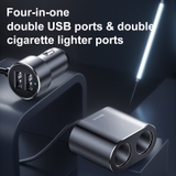 Tẩu Sạc Đa Năng Baseus High Efficiency One to Two Cigarette Lighter(dual-cigarette lighter 80W +dual USB 3.1A