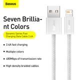 Cáp sạc nhanh, siêu bền USB to iP Baseus Dynamic Series Lightning dùng cho iPhone/ iPad (2.4A FAST CHARGING DATA CABLE )