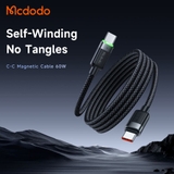 Cáp Sạc Nhanh Mcdodo Type-C to Type-C 60W Magnetic Self-Winding Cable