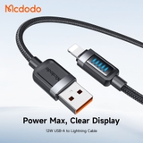 Cáp Sạc Mcdodo Cab Vision USB to Ln 12W | Đèn LED Độc Đáo, Chống Đứt Gãy
