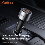 Tẩu Sạc Nhanh Mcdodo Gana 90W/130W | 2 Type-C + USB, Vỏ Kim Loại, Hỗ Trợ SFC 2.0