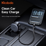 Tẩu Sạc Mcdodo FreeGo 75W USB + Type-C | Kèm Dây Type-C Rút Gọn, Sạc Nhanh Laptop Điện Thoại