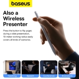 Bút Cảm Ứng Sạc Không Dây OS-Baseus Smooth Writing 2 Series Wireless Charging Multifunctional Stylus, Moon White (Active Wireless Version with active pen tip)