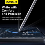 Bút Cảm Ứng Sạc Không Dây OS-Baseus Smooth Writing 2 Series Wireless Charging Multifunctional Stylus, Moon White (Active Wireless Version with active pen tip)