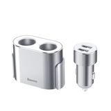 Tẩu Sạc Đa Năng Baseus High Efficiency One to Two Cigarette Lighter(dual-cigarette lighter 80W +dual USB 3.1A