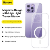 Ốp Lưng Từ Tính Baseus Crystal Series Magnetic Phone Case cho iPhone 14 (Kèm cường lực)