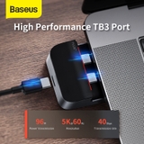 Hub chuyển đổi đa năng Baseus Macbook 9 in 1 (Rj45*1 HDMi*1 USB3.0*3 Jack 3.5 *1 USB C Data *1 Thunderbolt 3 * 2)