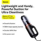 Máy Hút Bụi Cầm Tay Baseus A7 Cho Ô Tô | Bộ Lọc HEPA Kép, Hộc Bụi 500ml