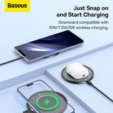 Đế Sạc Không Dây Baseus Simple 2 Wireless Charger 15W (Kèm cáp C to C 24W 1m)