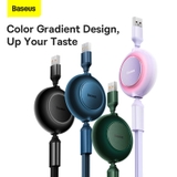 Cáp Sạc Dây Rút 3 trong 1 Baseus Bright Mirror | 66W Sạc Nhanh, Cuộn Gọn Chống Rối, USB to M+L+C