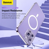 Combo Ốp Lưng & Cường Lực Baseus Crystal Cho iP14 | Hỗ Trợ Sạc Từ Tính, Chống Sốc & Ố Vàng