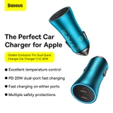 Tẩu sạc đa năng dùng cho xe ô tô Baseus Golden Contactor Pro Dual Fast Charger Car Charger 40W