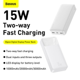 Sạc Dự Phòng Baseus Bipow 15W | 10K / 20K / 30K mAh, Màn Hình LED Báo Pin, Sạc 3 Cổng