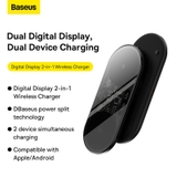 Đế Sạc Nhanh Không Dây Đa Năng Baseus Digital LED Display 2in1 Wireless Charger 20W (Phone + Airpods Pro, New Upgrade Model ）