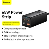 Bộ sạc nhanh 65W Baseus GaN3 Pro Desktop Powerstrip 5 in 1 ( AC + Type Cx2 + x2 USB , 100W(20V/5A))