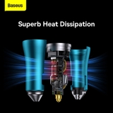 Tẩu Sạc Baseus Golden Contactor Pro 40W 2 Cổng Type-C | Sạc Nhanh 2 Thiết Bị, Công Nghệ BPS, Đèn LED