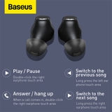 Tai nghe Bluetooth Baseus Encok True Wireless Earphones WM01 (TWS, Bluetooth 5.0, Stereo Earbuds, Touch Control, Noise Cancelling)