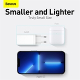 Bộ Sạc Baseus GaN3 Pro 65W | 3 Cổng 2 Type-C & 1 USB, Kèm Cáp, Sạc Nhanh Laptop