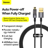 Cáp Sạc Lightning Tự Ngắt Baseus Explorer Series Auto Power-Off Fast Charging Data Cable USB to IP 2.4A